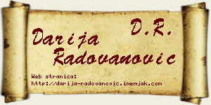Darija Radovanović vizit kartica
